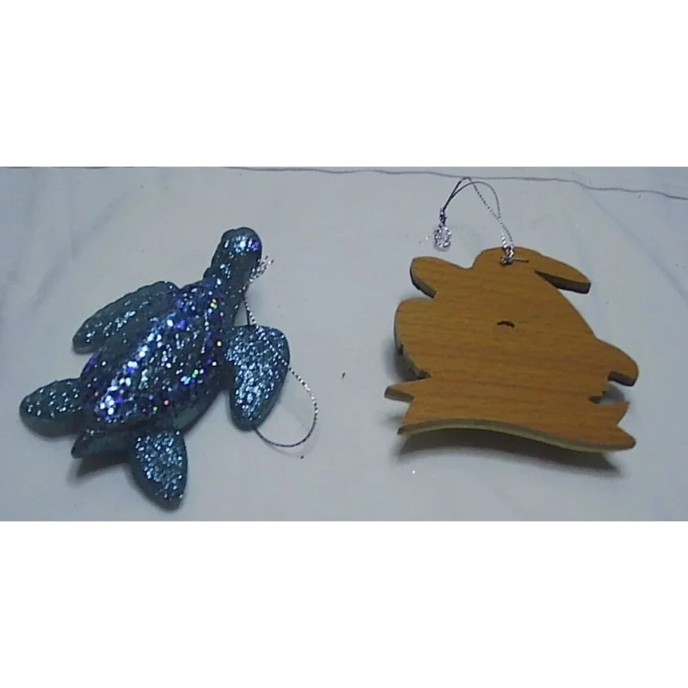 Two Sea Turtle Ornaments Christmas